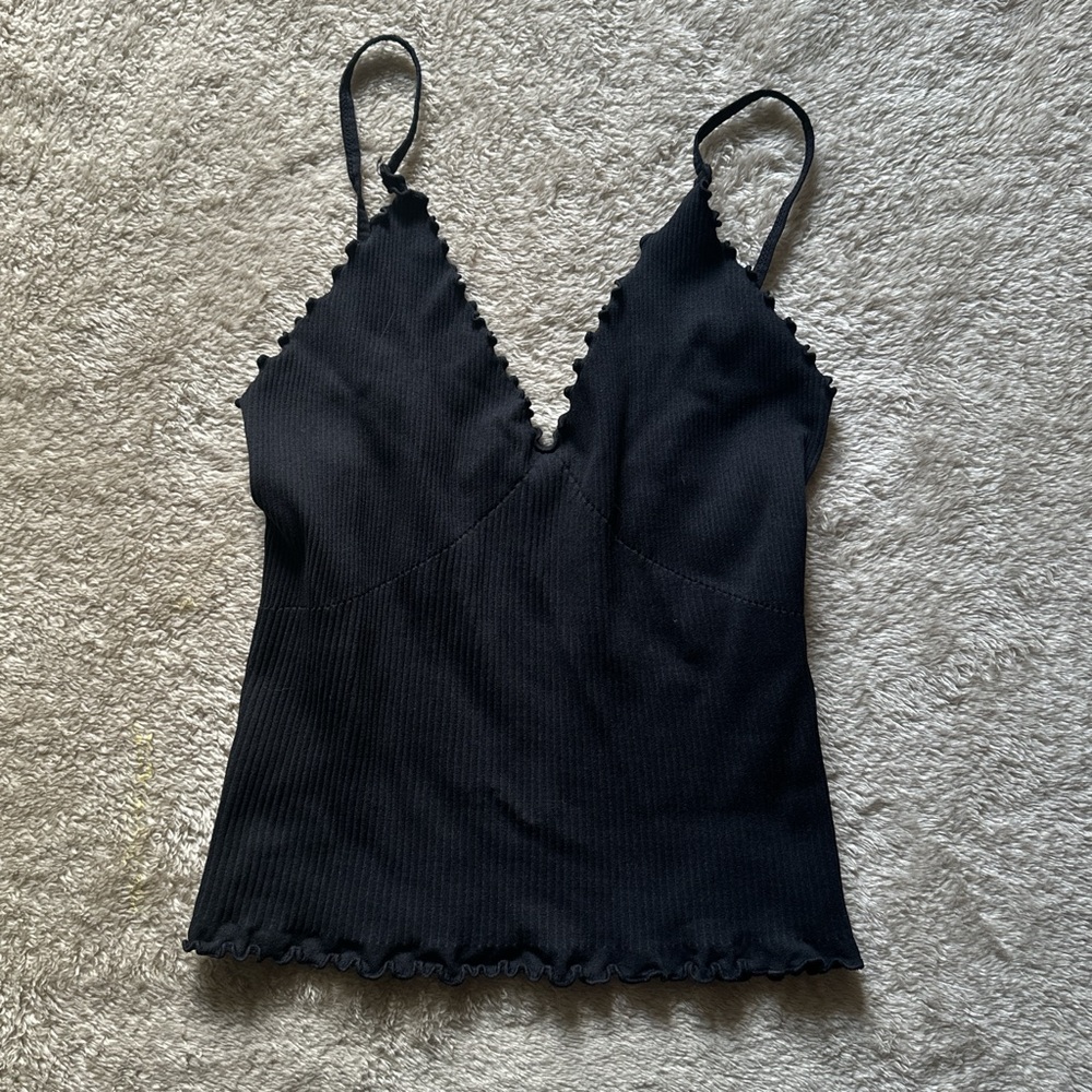 Free people ruffled ribbed tank